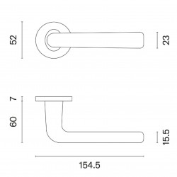 Poignée de porte Aprile AS TULIPA R 7S KG finition doré