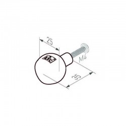 Bouton de meuble fer vieilli PT 25