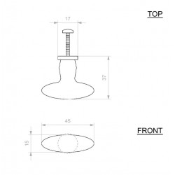 Bouton de meuble noir DAUBY BT284 N