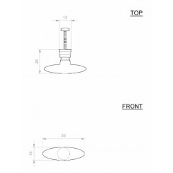 Bouton de meuble noir DAUBY BT294 N