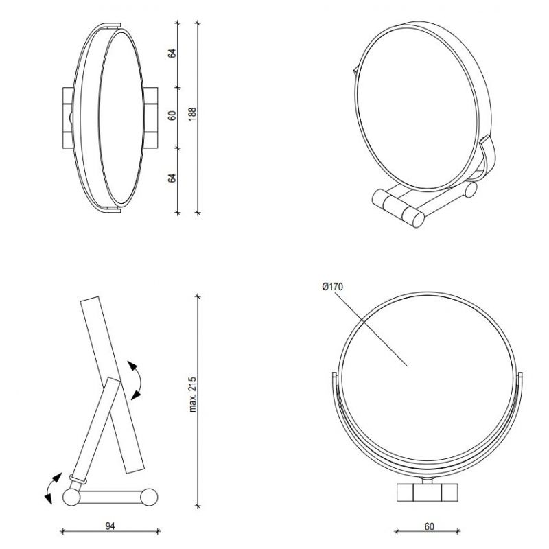 Miroir cosmétique de voyage x10 SPT50/X