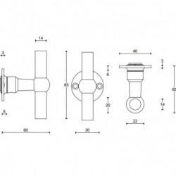 Poignée de porte Formani FOFVT85/40 IN finition inox brossé