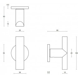 Bouton de porte Formani PBA200V IN finition inox brossé