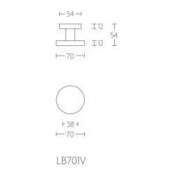 Bouton de porte Formani LB701V IN finition inox brossé