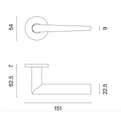 Poignée de porte Aprile ST SALTA R 7S BLACK finition noir