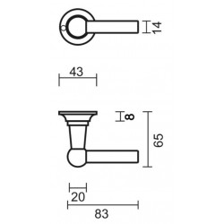 Deurklink Pros-eco PE6435043 messing uitvoering
