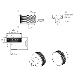 Bouton de meuble Simon noir mat
