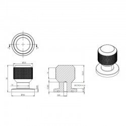 Bouton de meuble Manor look inox