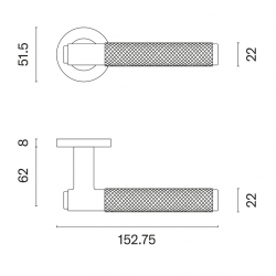 Poignée de porte Aprile SH OVAL 1741 PRO 8MM BS PVD finition anthracite