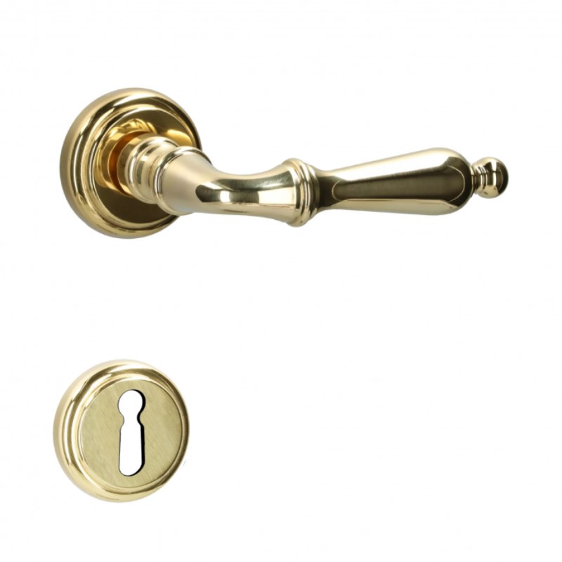 Deurklink Quincalux 324-R0-01-22 goud,messing uitvoering