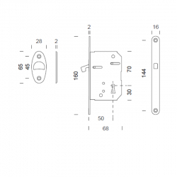 Schuifdeurkom Dnd 2197/SE107 OCS mat chroom uitvoering