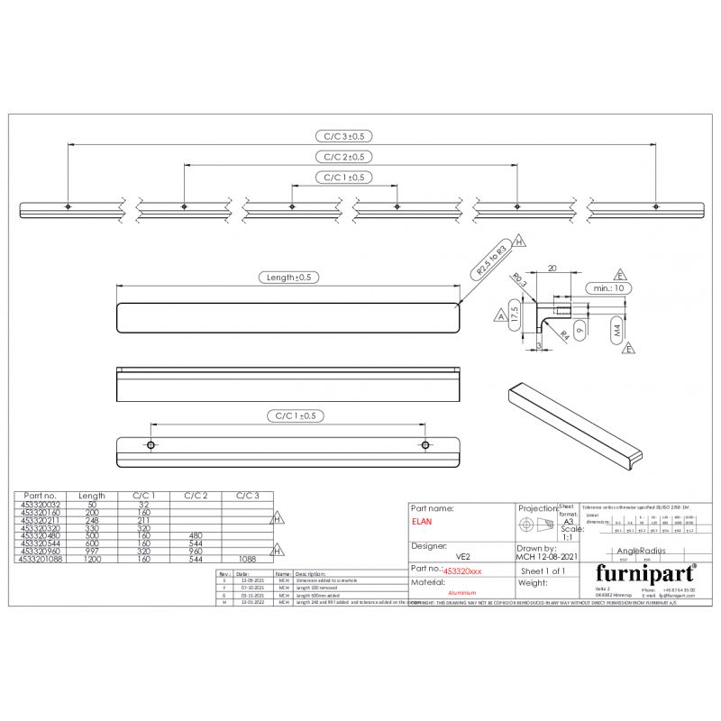 Bouton de meuble Elan inox look