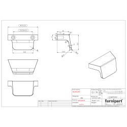 Meubelknop Envelope zwart geborsteld