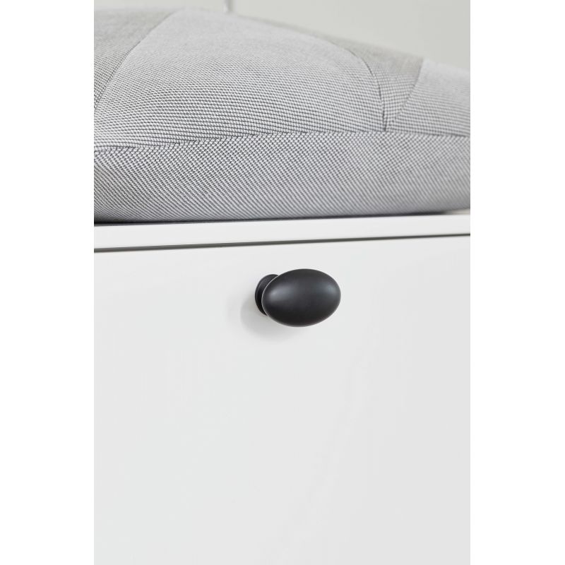 Bouton de meuble Oval simple noir mat