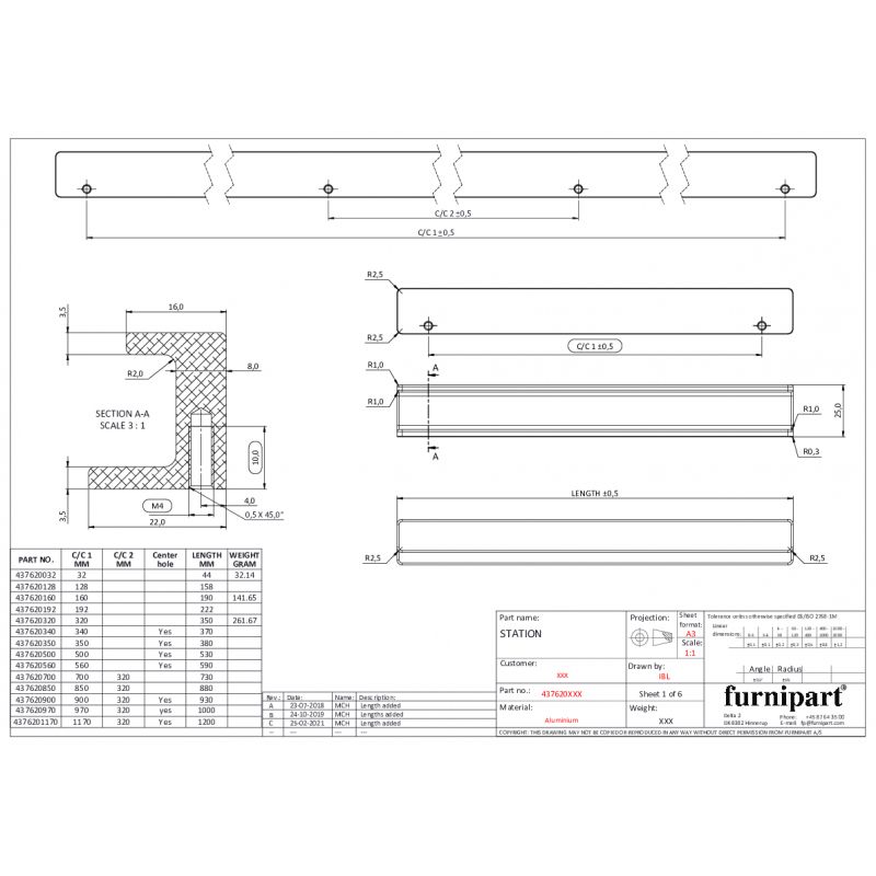 Bouton de meuble Station look inox