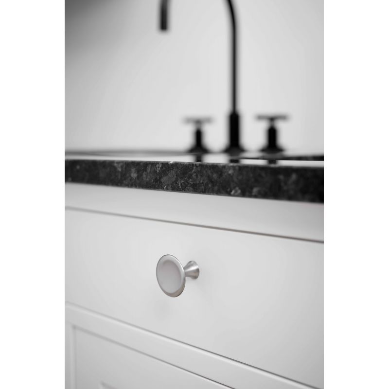 Bouton de meuble Bell inox look