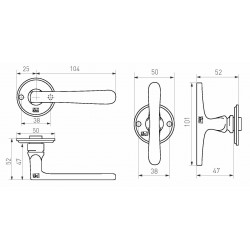 Poignée de porte Dauby 15014 finition bronze blanc satiné
