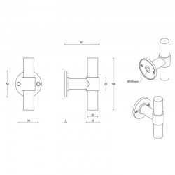 Bouton de porte Formani PBT20V NM finition noir