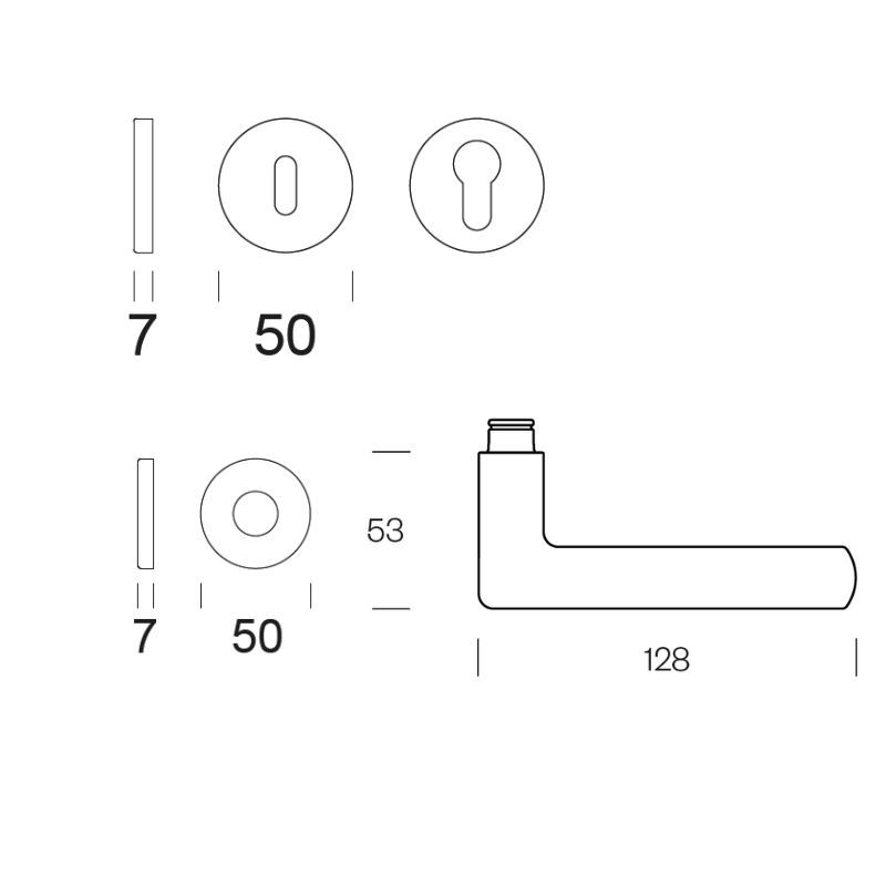 Deurklink Luce P mat wit