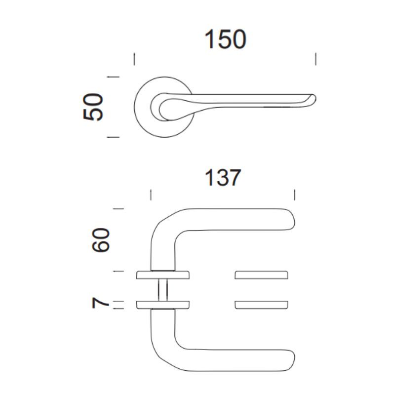 Poignée de porte Dnd CP12 ZOS finition doré