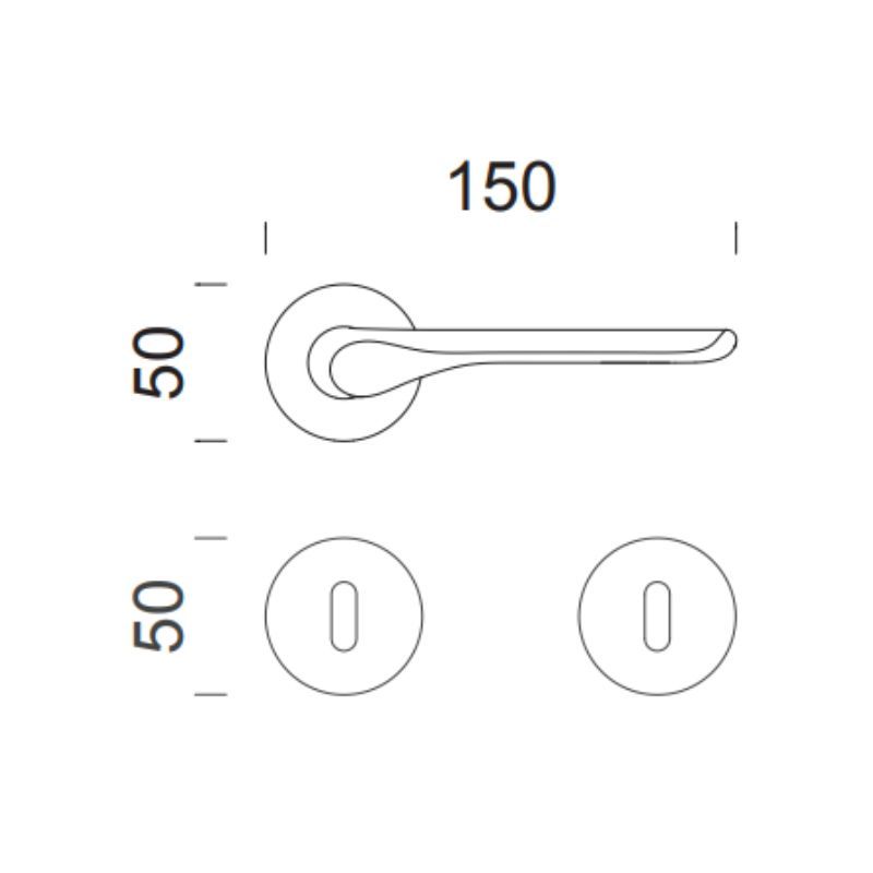 Poignée de porte Chop or mat