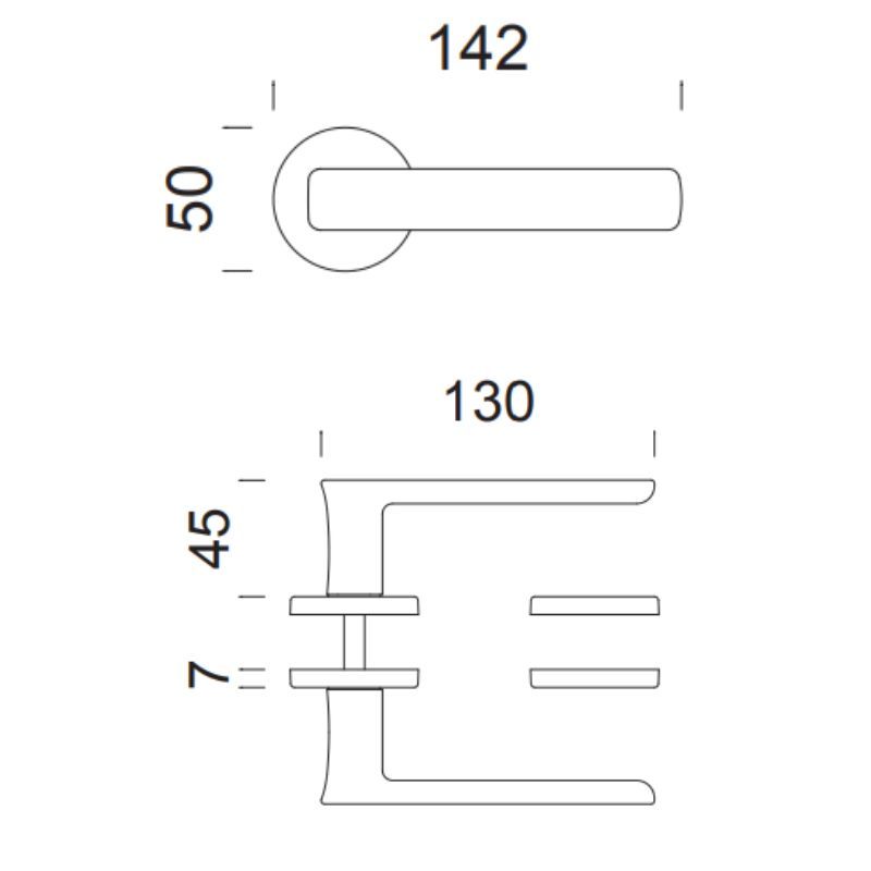 Deurklink chrome mat