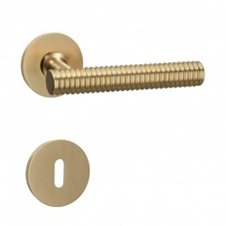 Poignée de porte Quincalux 401-R0-22-22 finition doré,laiton mat