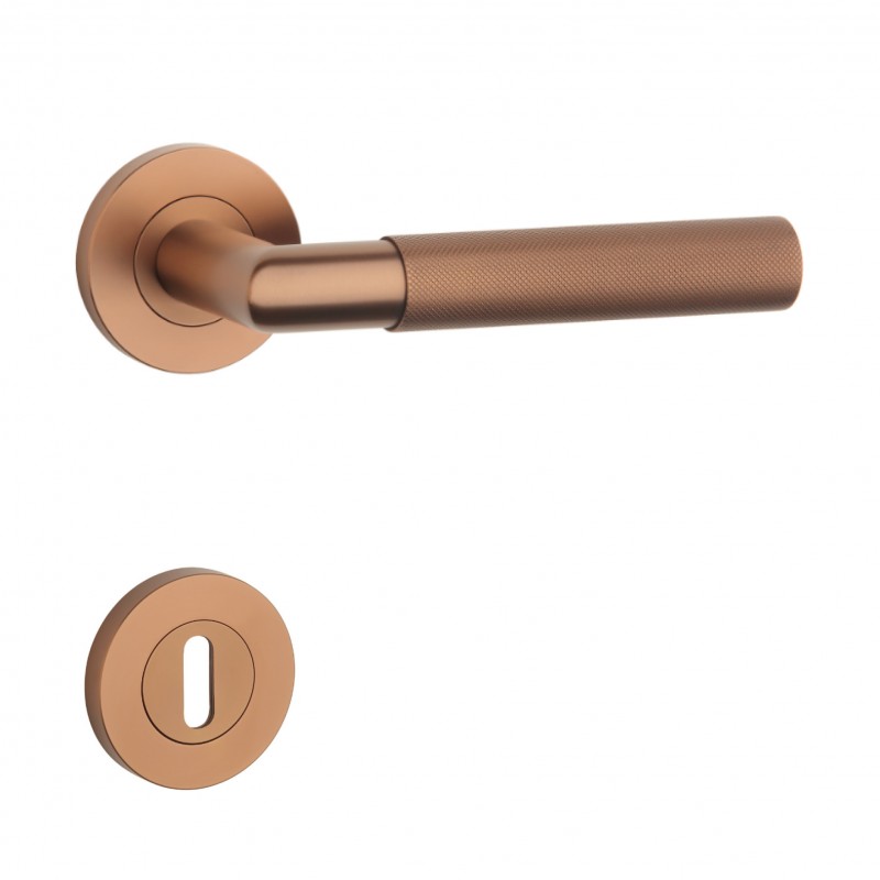 Poignée de porte Aprile SH OVAL 1742 PRO 8MM PN PVD finition cuivre