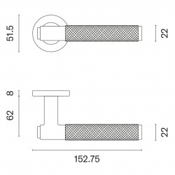 Deurklink Aprile SH OVAL 1741 PRO 8MM MG goud uitvoering