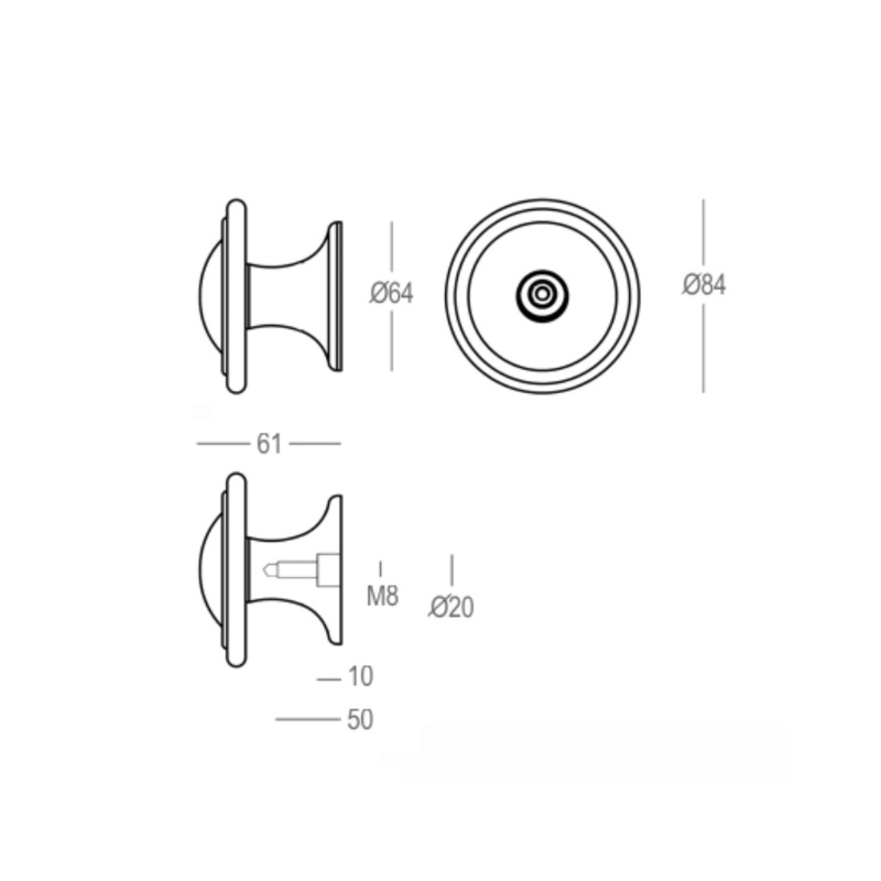 Bouton de porte Quincalux by  202-00-00-01 finition laiton
