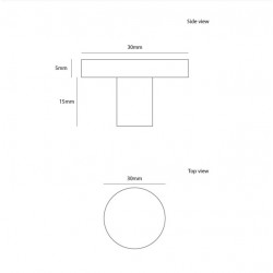 Bouton de meuble laiton mat CIP610-15
