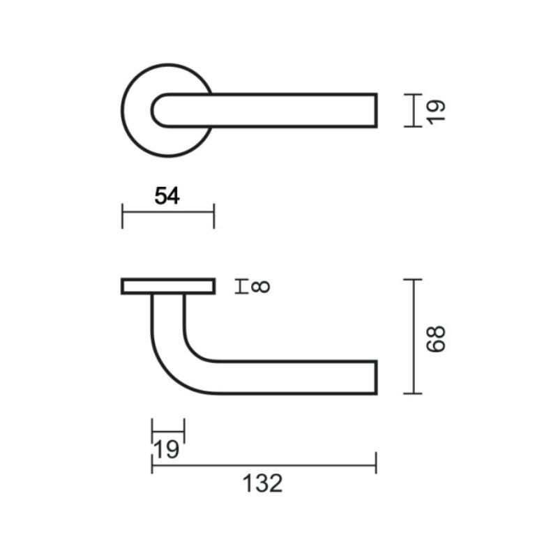 Deurklink Pros-eco PE6474003 geborsteld roestvrij staal uitvoering
