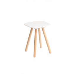 Tabouret blanc / bois clair Nude SG-VNL-C01