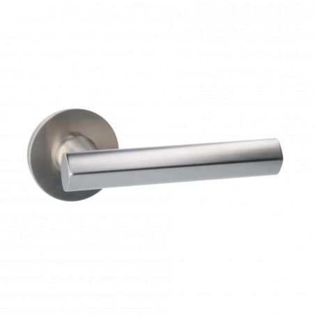 Poignée de porte Quincalux by Frederik Delbaert 404-R0-99-22L-197 finition nickel mat
