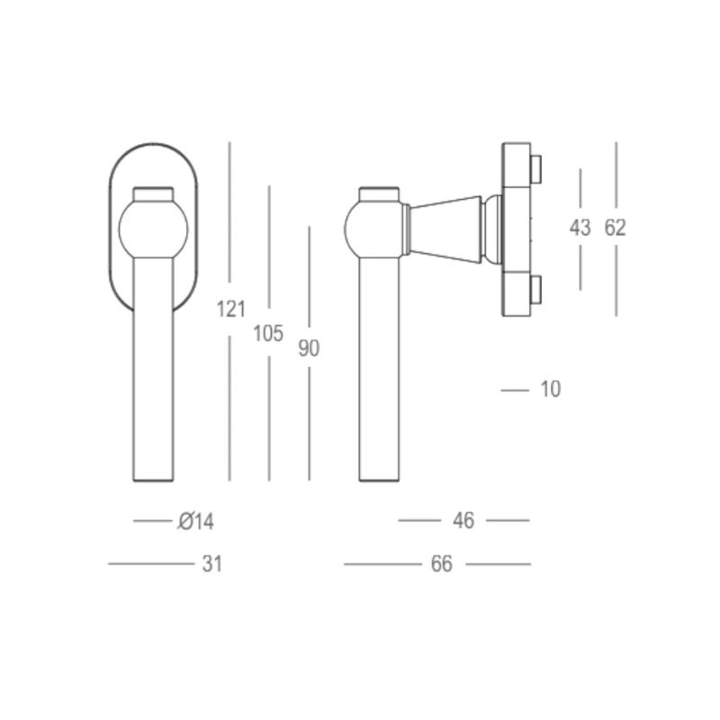 Raamkruk XL Brussels antiek messing