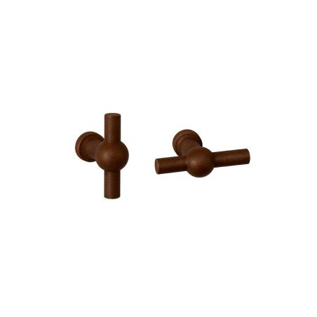 Bouton de meuble Brussels rouille matte texturée