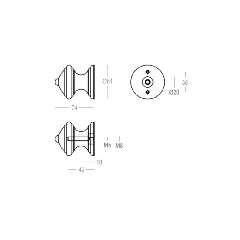 Voordeurknop Quincalux 323 tin
