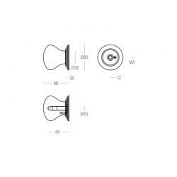 Bouton de porte d'entrée Quincalux 317 nickel mat
