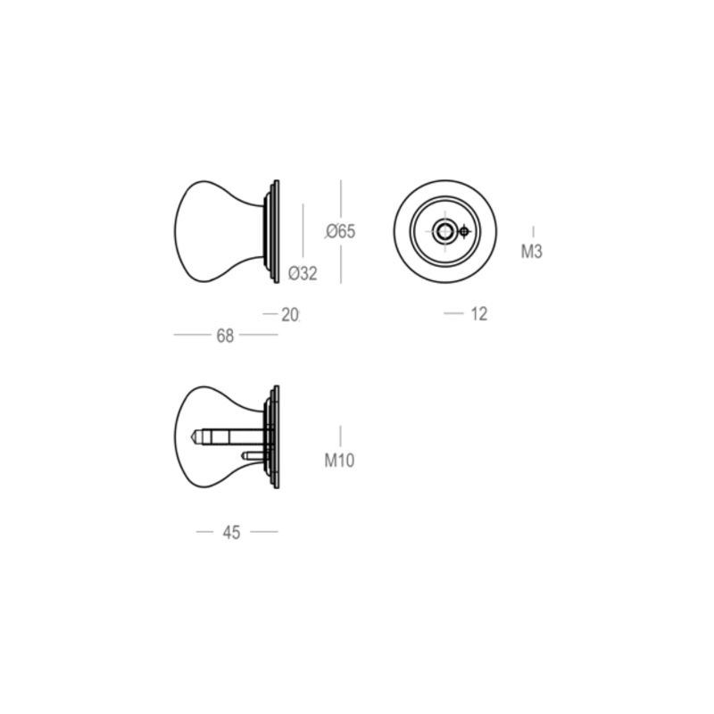 Bouton de porte d'entrée Quincalux 317 nickel mat