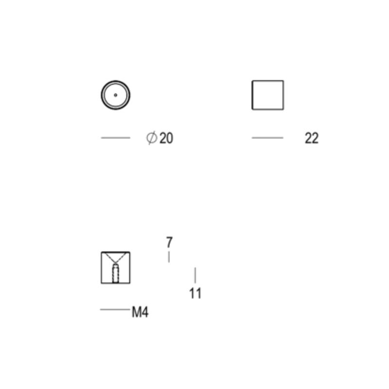 Bouton de meuble Como or mat