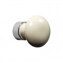 Bouton de meuble Nicolas en nickel poli/porcelaine