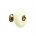Bouton de meuble Lara en laiton/porcelaine