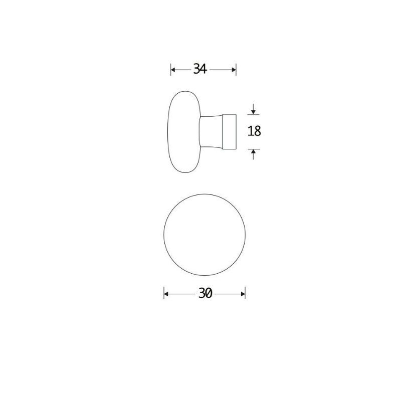 Meubelknop Evelyne – Porselein & Messing