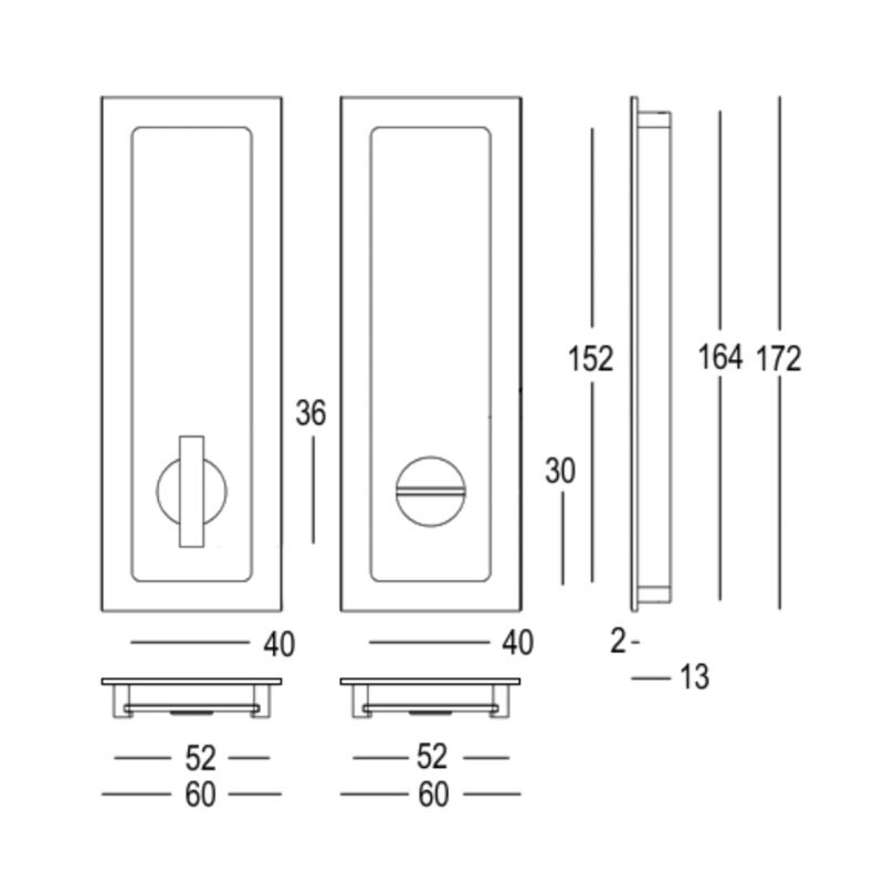 Schuifdeurgreep Quincalux 850-03 mat brons