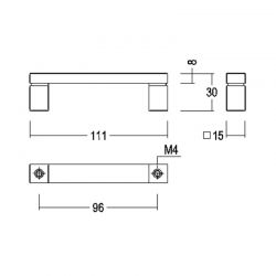 Meubelgreep Quincalux 701 wit textuur