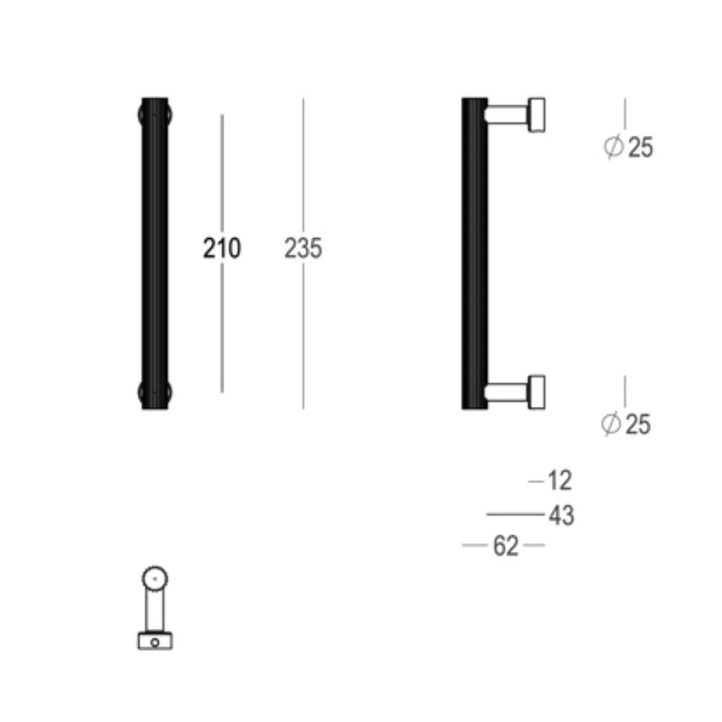 Tirant de porte Royal laiton mat