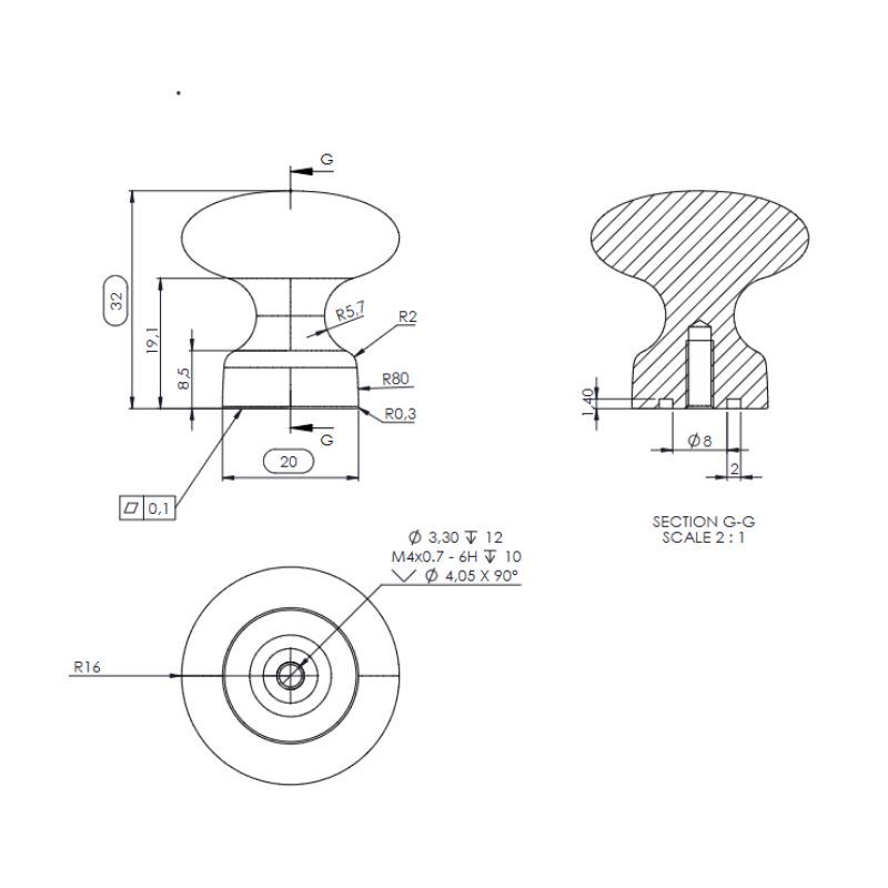 Bouton de meuble Baron K
