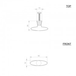 Bouton de meuble laiton mat COP