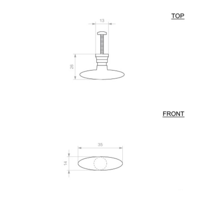 Bouton de meuble laiton mat COP