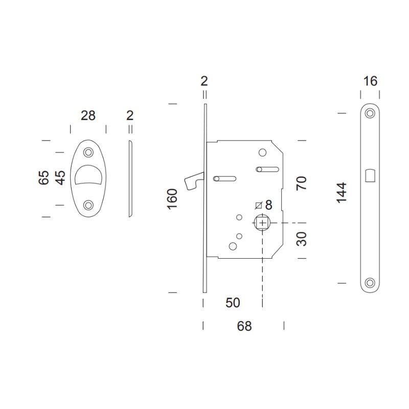 Schuifdeurkom Dnd SD526M OBN wit uitvoering